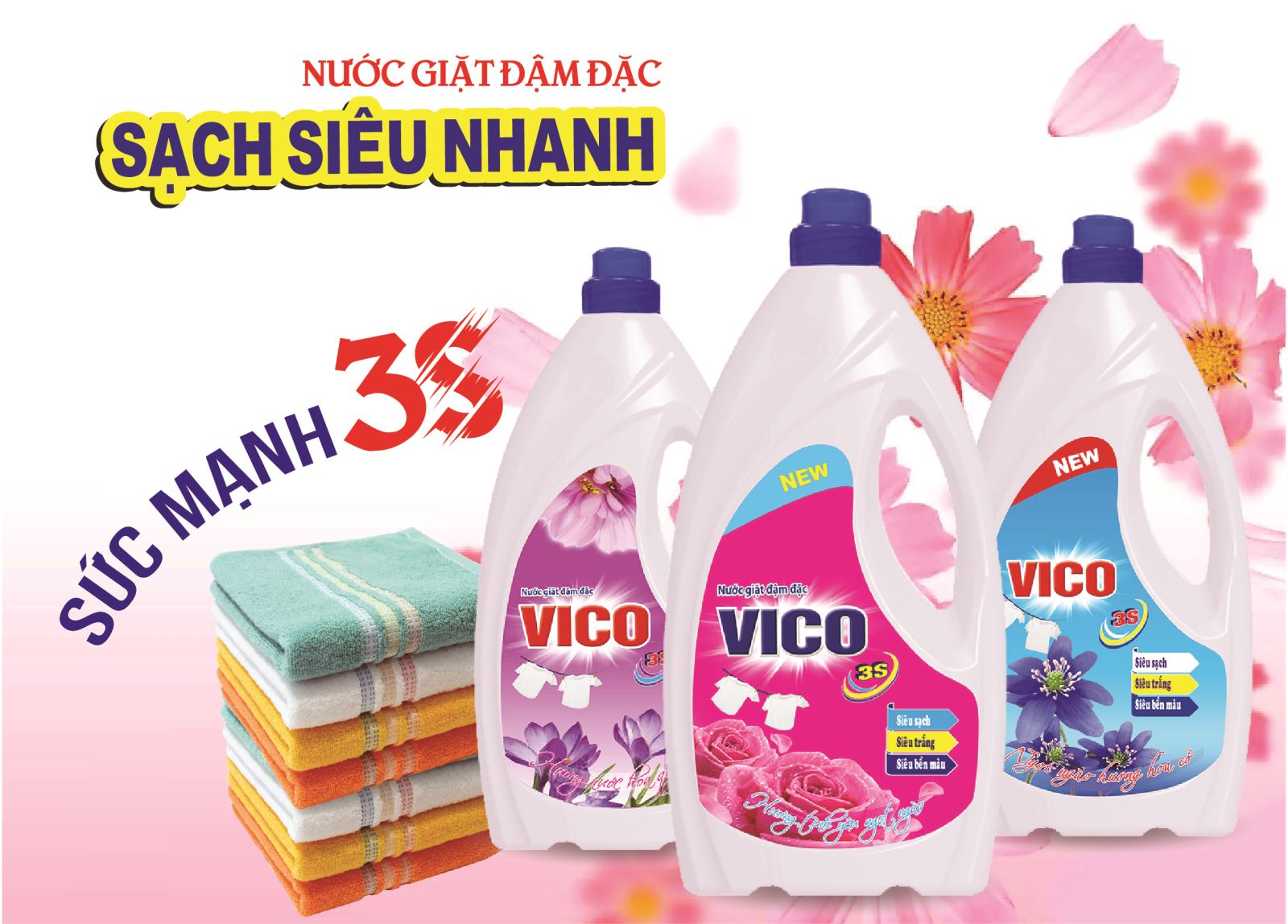 Nước giặt VICO - Siêu Sạch - Siêu Trắng - Siêu bền màu