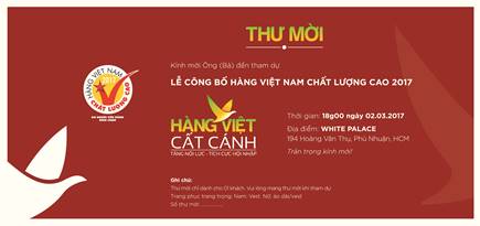 Thu moi tham du Le cong bo Hang Viet Nam Chat luong cao 2017