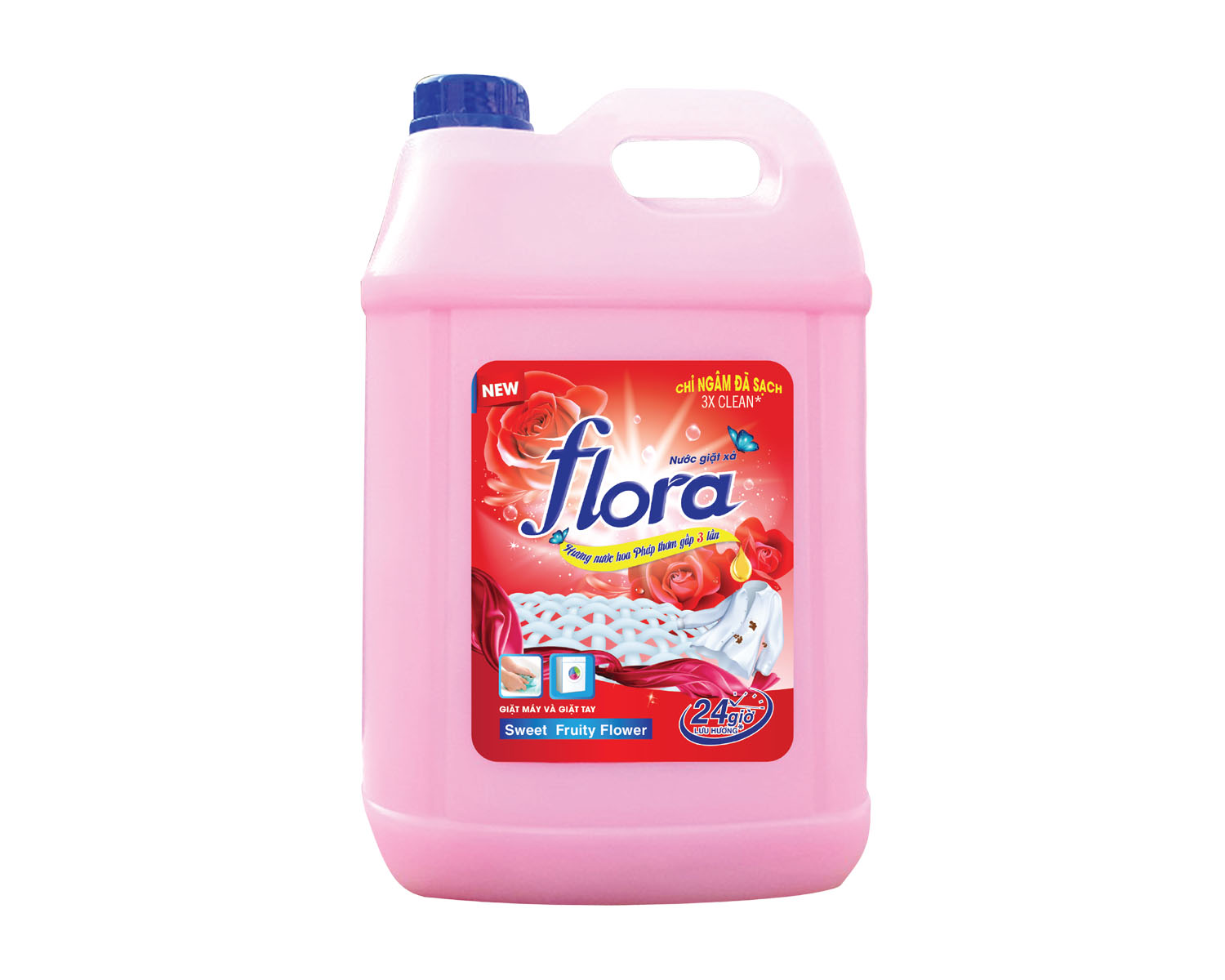 Nước giặt xả Flora can 9,36kg siêu tiết kiệm