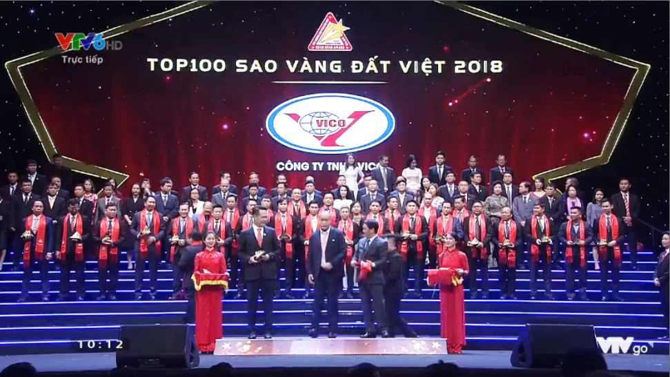 VICO vinh dự nhận giải TOP 100 Sao Vàng Đất Việt 2018